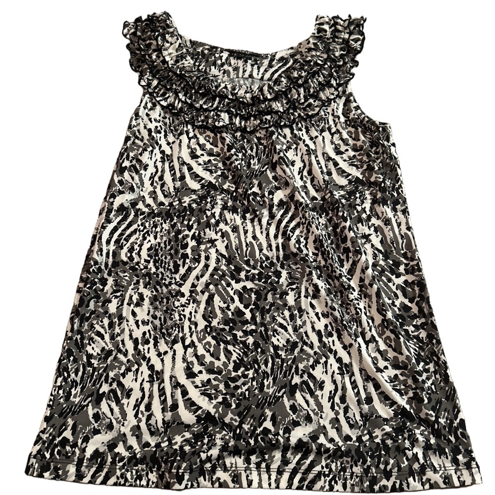 George Black and White Sleeveless Shirt Size Large